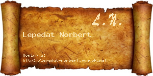 Lepedat Norbert névjegykártya
